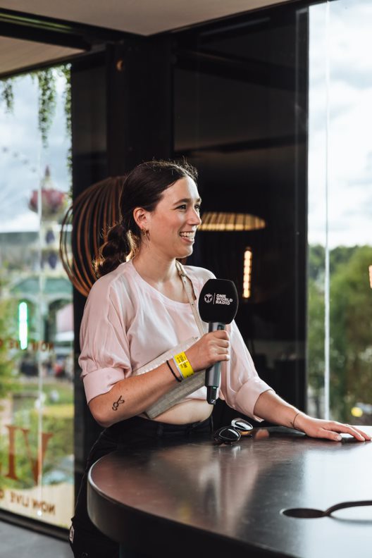 Camille in One World Radio studio at Tomorrowland 2023